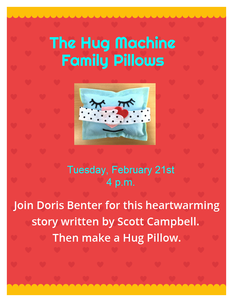 Give yourself a hug while you listen to this wonderful book and make a pillow!