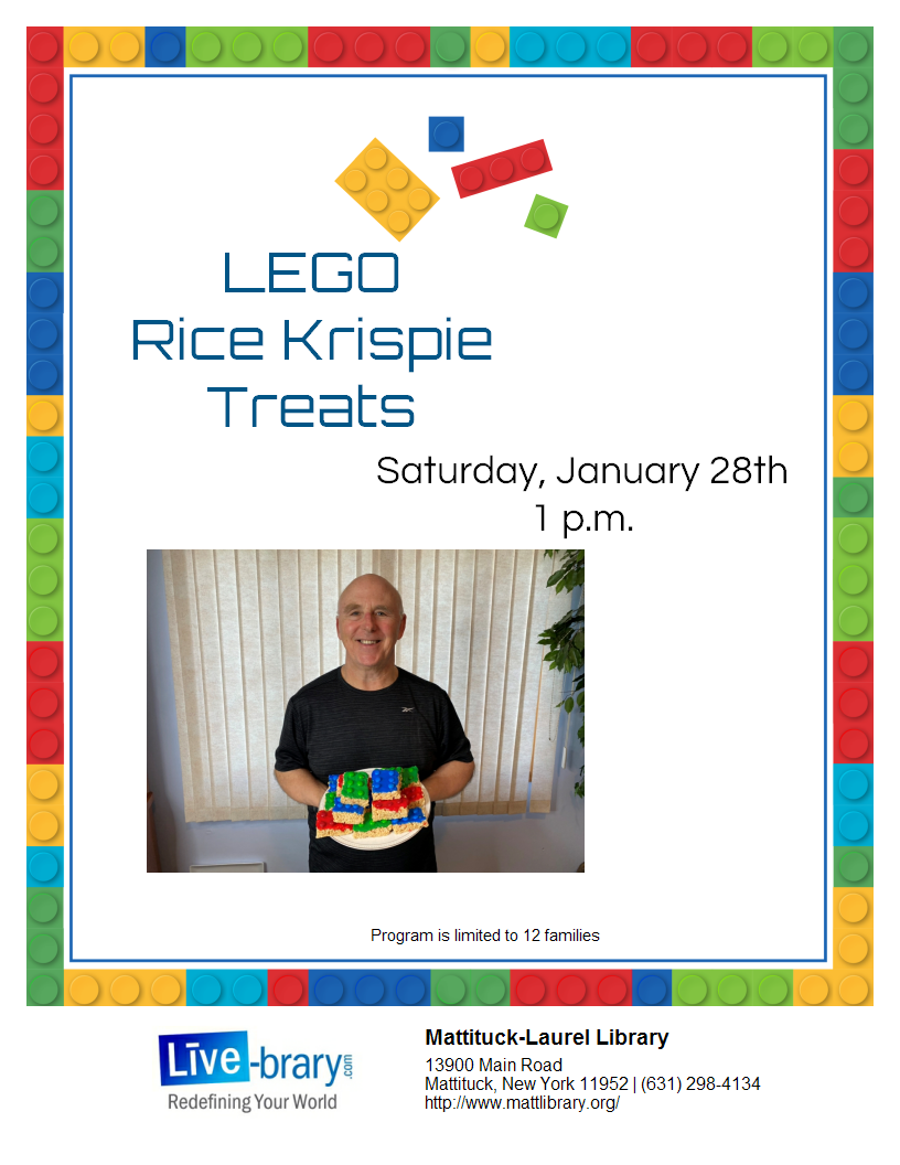 Families will work together to create LEGO rice krispie treats
