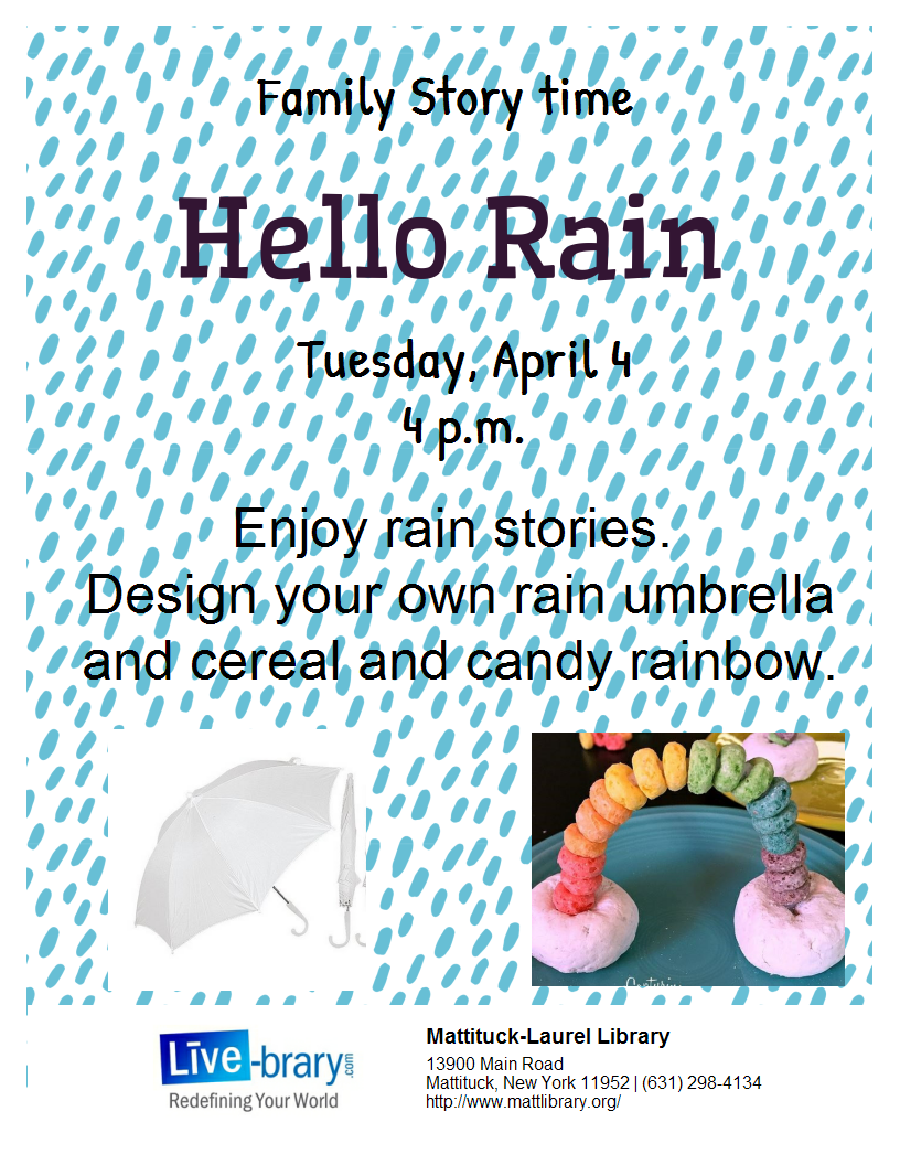 Join us for rain stories and crafts